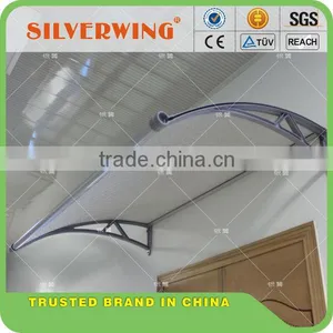 New Euro Design PP Plastic Polycarbonate Sheet Window Awning Brackets With Water Drain Gutter Aluminum Profiles thumbnail-3