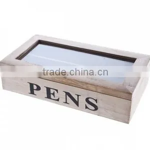 Pens Wooden Box With Glass thumbnail-1