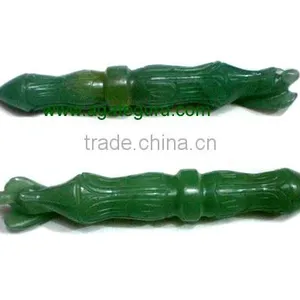 Green Aventurian Carved Angel Wands : Wholesale Gemstone thumbnail-1