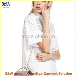 Twin Bag Lapel Dress White Summer Girl's NEW Design Twin Bag Lapel Dress thumbnail-3