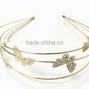 Graceful Gold Metal Headband With Butterfly thumbnail-3