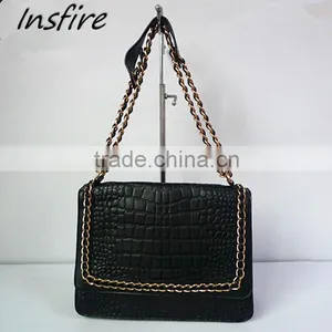 China Suppliers Women Chain Shoulder Portable Handbag Metal Strap thumbnail-1