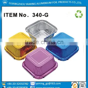 Foil Containers Square Small Aluminium Foil Pudding Cup Square Pudding Cup With Lid thumbnail-1