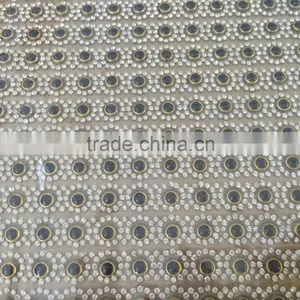 Multi Colors Ceramic Pearl With Rhinestone Decorated Mesh Triming With Glue for Bags thumbnail-5