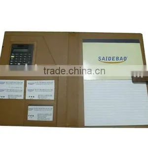 High Quality Mangetic Business Leather Portfolio/folder With Calculator thumbnail-1