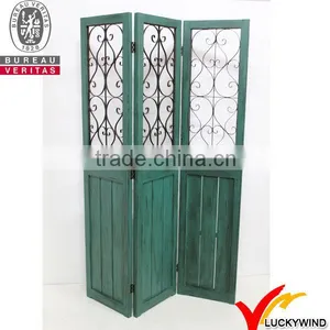 Antique 3-panel Wooden Folding Screen thumbnail-1