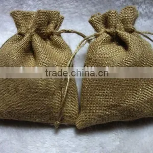 Linen Hemp Drawstring Bags With Logo Ribbon thumbnail-4