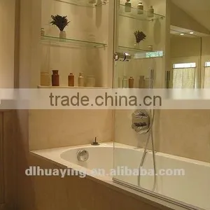 Clear Tempered Bathroom Floating Glass Shelf thumbnail-1