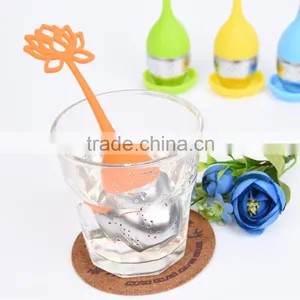 HQ Silicone & Stainless Steel Lotus Design Flower Infuser Tea Strainer thumbnail-4
