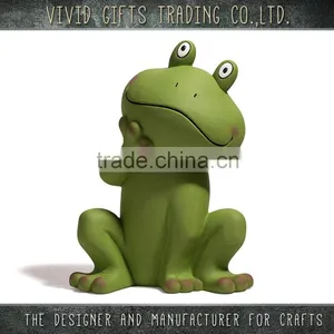 Porcelain and Ceramic Cute Sitting Frog Garden Decoration thumbnail-4