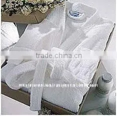 100% Cotton Terry White Long Master Bath Robe thumbnail-1