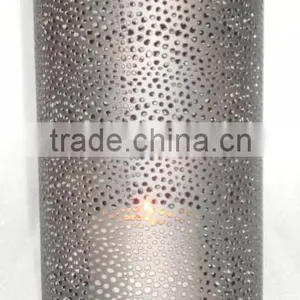 Metal Pillar Candle Holder in Zinc Antique thumbnail-1