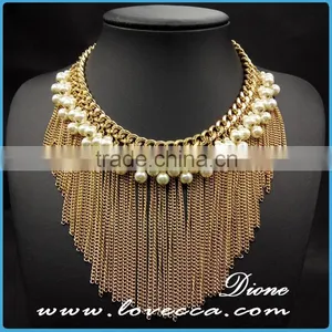 Italy Designs Wholesale Women Exaggerate Rose Gold Necklaces Collar Chain thumbnail-2