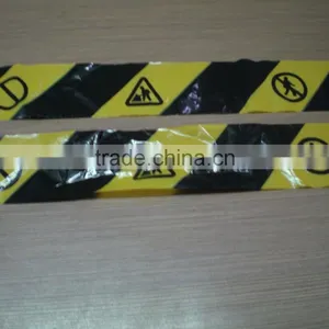 Good Qualtiy! Safety Warning Black/yellow Stripes Tape With Printings thumbnail-1
