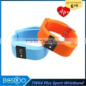 Fashion Heart Rate Monitor Smart Band Inteligente Pulse Silicon Wristband Sport Wristband OLED Display Smart Bracelet TW64 Plus thumbnail-1