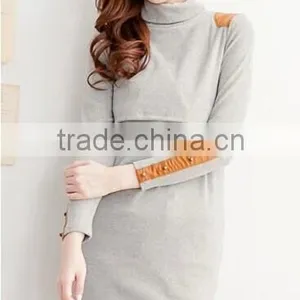 Autumn& Winter Breastfeeding Clothes Turtleneck Long Sleeves thumbnail-2