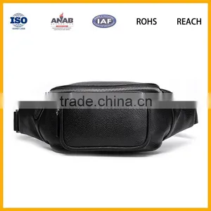 Black PU Leather Hiking Traveling Waist Purse Bag thumbnail-5