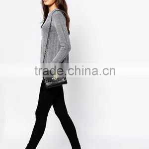 High Fashion Design Wool Ribbed Pullover Cashmere Sweater Pullover thumbnail-4