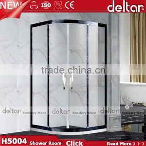 Stainless Steel Roller CHEAP PRICE Fan-shaped Shower Room With Acrylic Tray Tempered Glass Shower Enclosure thumbnail-4