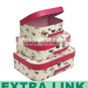 Custom Royal Metal Handle Cardboard Mini Suitcase Storage Box thumbnail-1