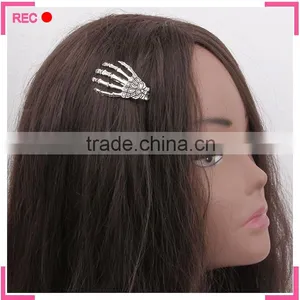 Large Metal Hair Clip for Party, Skull Shaped Made in China Hair Clips thumbnail-1