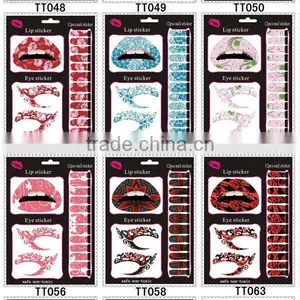 Sexy Fashion Lip Nail Eye Tattoo Sticker Set thumbnail-1