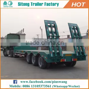 Inexpensive Lowboy Trailer Height 60-100 Tons For Construction Machinery Low Bed Truck Trailer thumbnail-1