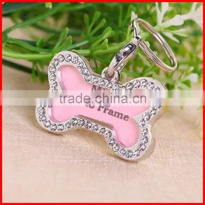 High Quality Beautiful With Diamond Metal Dog Tag,Name Stainless Steel Pet Tag thumbnail-1