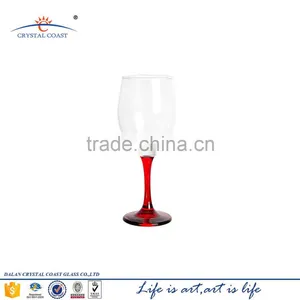 Hand Painted Red Colored Stem Wine Glass thumbnail-1