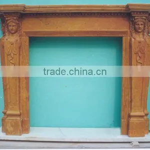Indoor Freestanding Marble Fireplace Mantel thumbnail-4