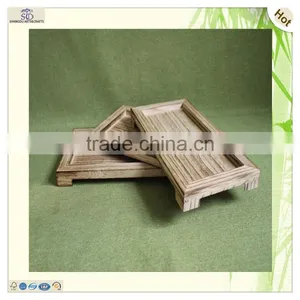 Unique Glass Decorative Wood Serving Feet Table Tray thumbnail-4
