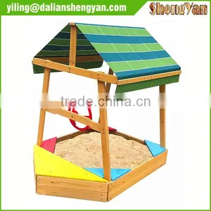 Wooden Sandpit Sand Box With Canopy thumbnail-1