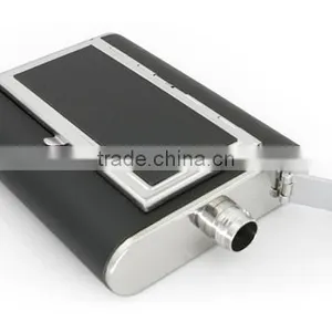 6 OZ Stainless Steel Wine Bottles Stick Black Twill Leather Cigarette Case thumbnail-6