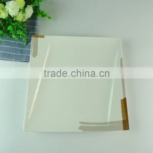 Durable New Bone China Square Plate With Decal Design, Cheap White Porcelain Plate thumbnail-3