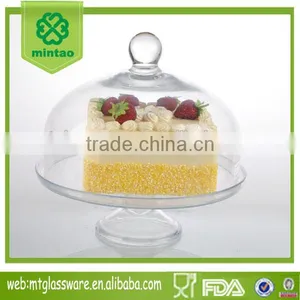 Wholesale Glass Cake Dome Set Glass Cover With Cake Plates With Stem thumbnail-1