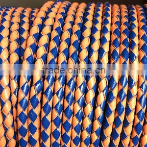 Colorful Real Leather Handmade Weave Lanyard / Round Leather Rope thumbnail-1