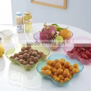 Clover Shape Plastic Crystal Fruit Plate thumbnail-1