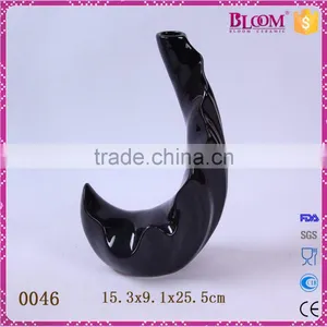 Antique Glazed Ceramic Black Decoration Vase thumbnail-1