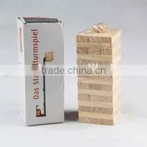 48PC Wooden /Stack Game With Three Dice Building Block/Board Game thumbnail-1