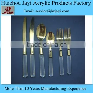 China Manufacturer Wholesale Plexiglass Round Handle Flatware thumbnail-3