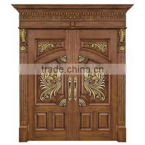 Exterior Entry Door Handcarved Made of Mahogany in Classical Style BF11-0516a thumbnail-1