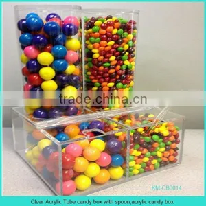 Clear Acrylic Tube Candy Box With Spoon,acrylic Candy Box thumbnail-1