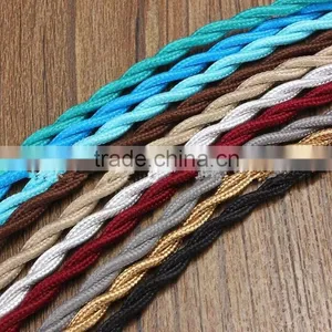 Electrical Wire Fabric Weaving Cable Colorful 2 Cord Textile Braided Wire thumbnail-6