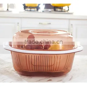 Kitchen Vegetable and Fruit Plastic Draining Basket Drain Basket thumbnail-3