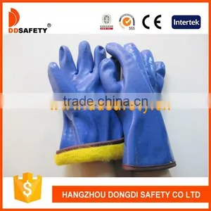 DDSAFETY 2017 Blue PVC Acrylic Boa Liner Chemical Resistance Safety Gloves thumbnail-1