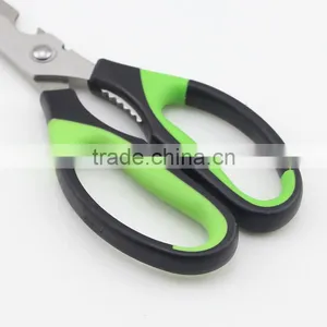 Rubber Handle Multifunction Kitchen Scissors With Bottle Opener thumbnail-2