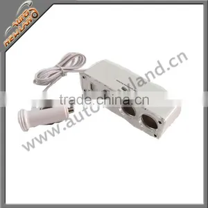 Car Triple Cigar Lighter Socket With USB thumbnail-1