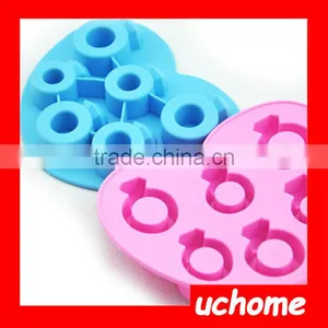 UCHOME Lovely Silicone Diamond Ring Ice Cube Tray/food-grade Chocolate Mold,Blue thumbnail-5