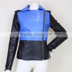 2016 New Designs for Women Fashionable Morden Style Leather Jacket thumbnail-2