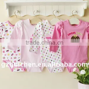 Mom and Bab 2012 Sping Baby Romper 100% Cotton Embroider Long Sleeve Bodysuit thumbnail-1